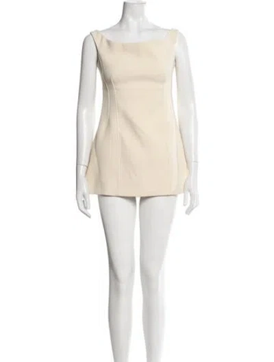 Pre-owned Totême Bateau Neckline Mini Dress In Neutrals