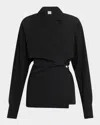 Totême Batwing-sleeve Wrap Blouse In Black