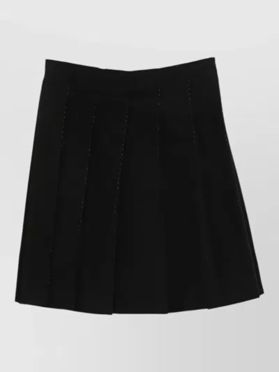 Totême Beaded A Line High Waist Pleated Skirt In Black