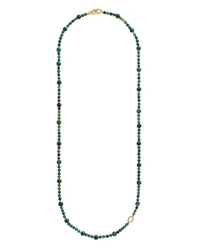 Totême Beaded Infinity Necklace, 31.5 In Green