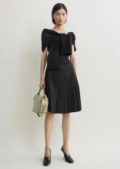 Totême Beaded Pleat Skirt Black