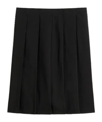 Totême Beaded Pleat Skirt In Black