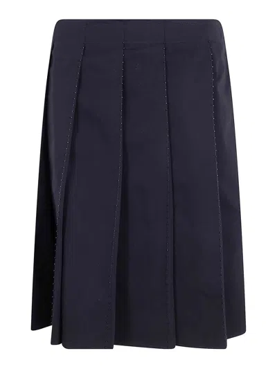 Totême Beaded Pleat Skirt In Blue