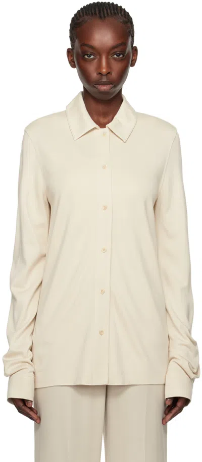 Totême Beige Button Shirt In 116 Ecru