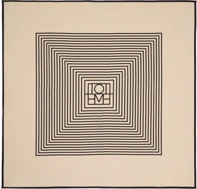 Totême ベージュ Centered Monoram シルク スカーフ