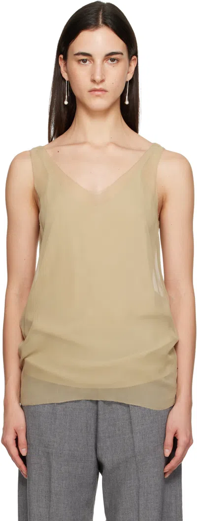 Totême Beige Chiffon Slip Top In Neutral