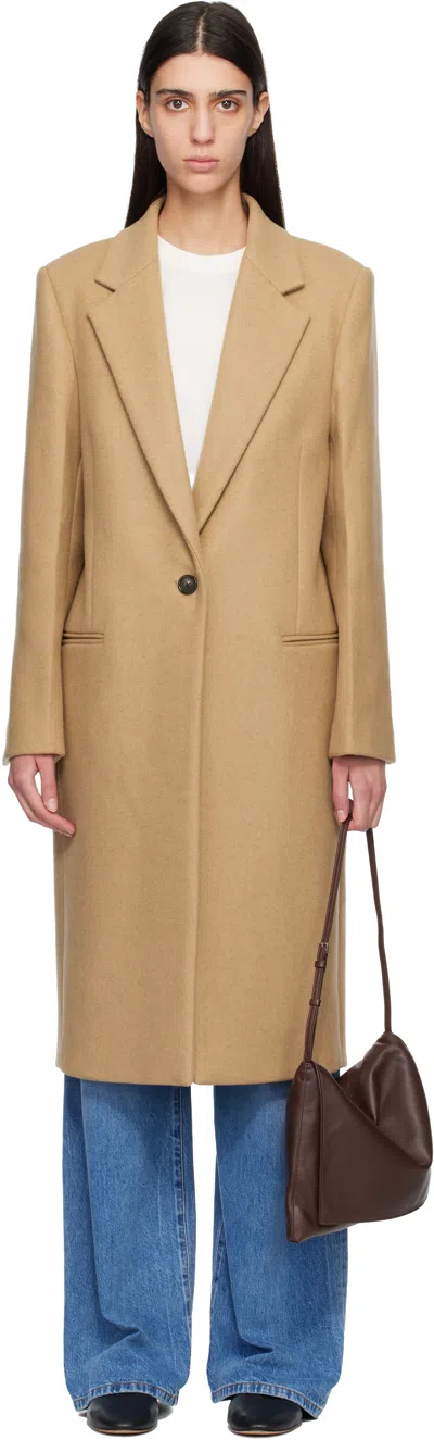 Totême Beige Classic Winter Coat In Brown