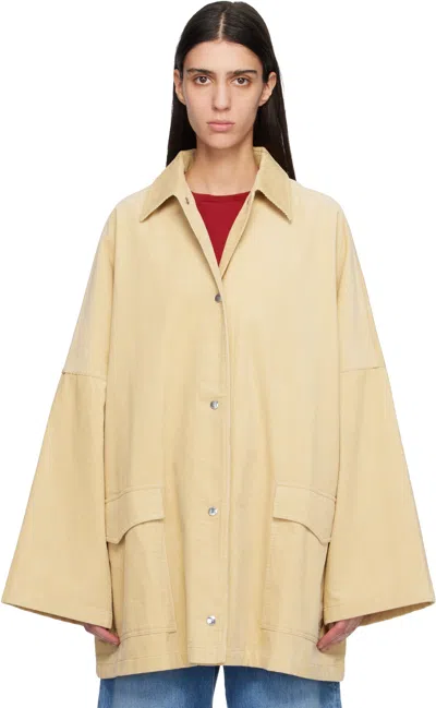 Totême Beige Cord Overshirt Chore Jacket In Neutral