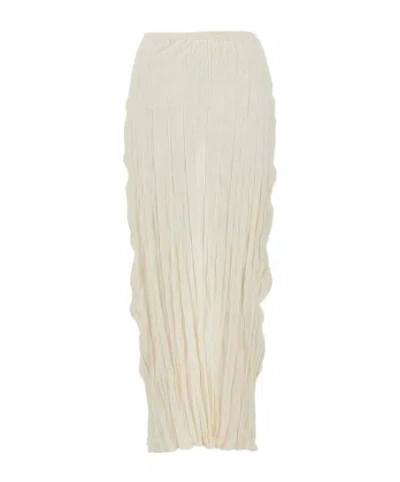 Totême Beige Crinkled Knit Skirt Toteme In Neutral
