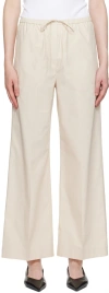 Totême Beige Drawstring Trousers In 009 Stone