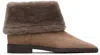 Totême Beige Fold-down Shearling Boots In Brown