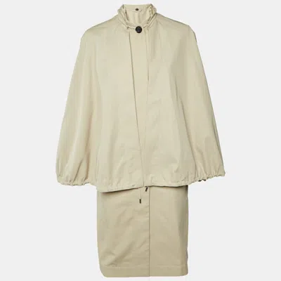 Pre-owned Totême Beige Gabardine Detachable Cape Coat Xs In Sand