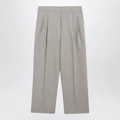 Totême Toteme Beige Highwaisted Linen Shorts In Gray