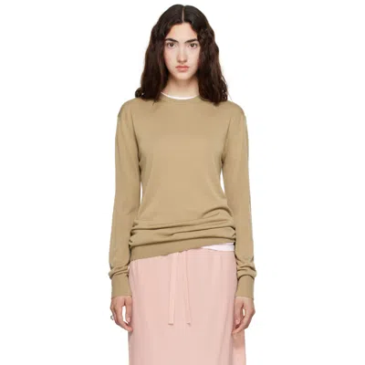 Totême Beige Long-sleeve Knit Sweater In Sand