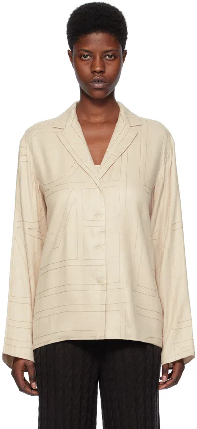 TOTÊME BEIGE MONOGRAM PYJAMA SHIRT