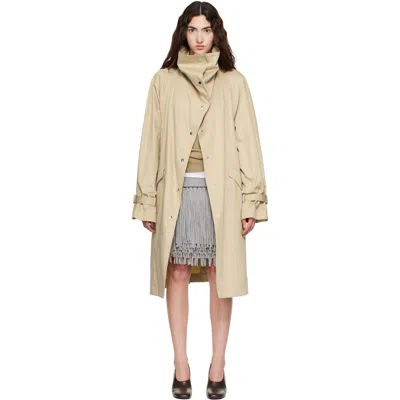 Totême Beige Oversized Cotton Trench Coat In Sand