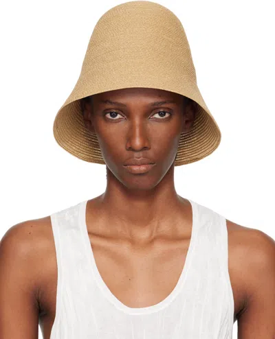 Totême Beige Paper Sun Bucket Hat In Brown