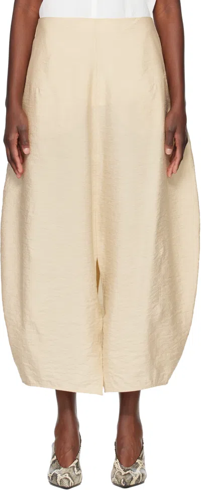 Totême Beige Parachute Maxi Skirt In Animal Print