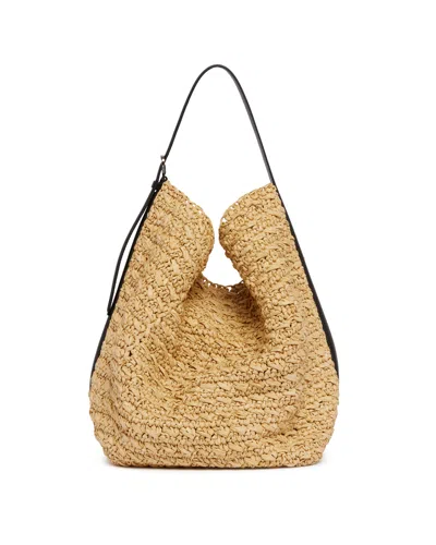 Totême Beige Raffia Belted Tote Bag