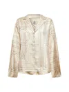 Totême Beige Silk Shirt With Monogram In White