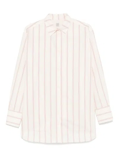 TOTÊME BEIGE STRIPED COTTON SHIRT