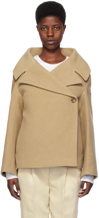 Totême Beige Wrap Jacket In 091 Biscuit