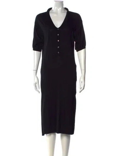 Pre-owned Totême Belize Midi Length Dress In Black