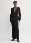 Totême Bell-sleeve Dress Black In Black