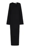 Totême Bell-sleeve Knit Maxi Dress In Black