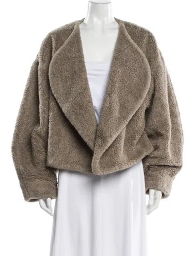 Pre-owned Totême Bellac Faux Fur Faux Fur Jacket In Neutral