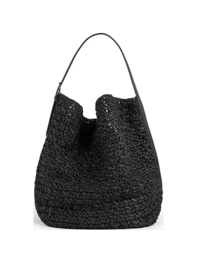 TOTÊME BELTED PAPER RAFFIA TOTE BAG
