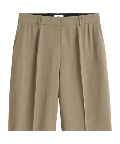 Totême Belt Loop Shorts In Green
