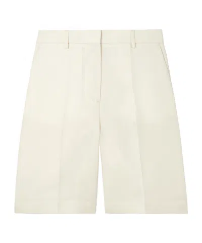 Totême Belt Loop Shorts In White