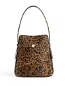 Totême Belted Calf Hair Bucket Bag In Brown
