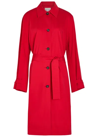 Totême Womens Poppy Light Spring Belted Cotton-poplin Trench Coat In Red