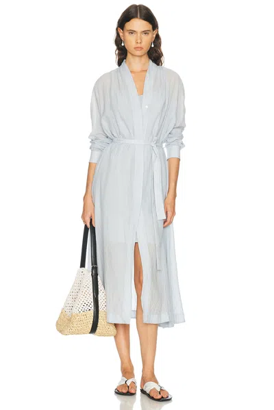 Totême Belted Cotton Voile Dress In White