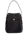 Totême Toteme Belted Croc-embossed Leather Bucket Bag