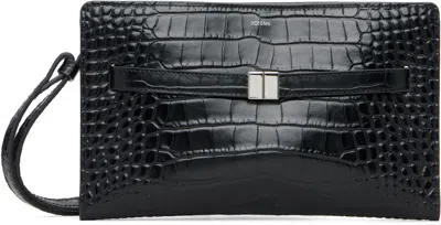 Totême Belted Croco-embossed Crossbody Bag In Black