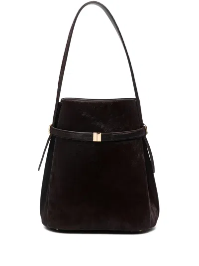 Totême Belted-detail Bucket Bag In Black