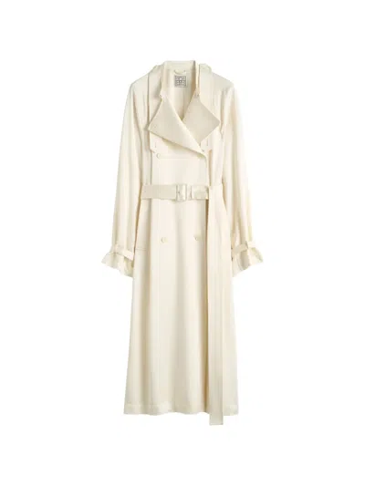 Totême Belted Double-breasted Trench Coat In Neutral