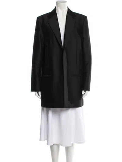 Pre-owned Totême Belted Evening Blazer Faux Fur Coat In Black