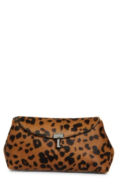Totême Toteme Belted Genuine Calf Hair Bucket Bag In Brown