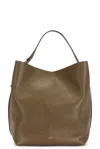 Totême Belted Grained Leather Tote Bag In Brown