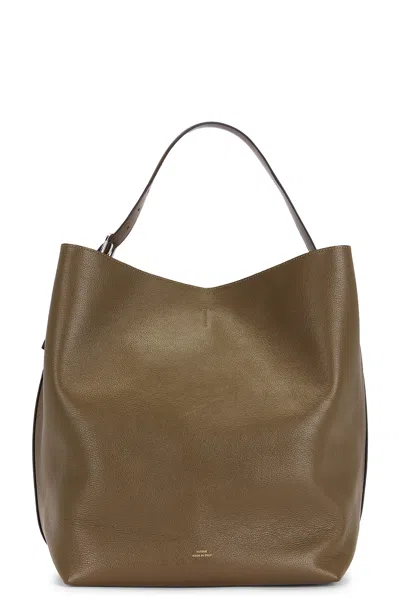 Totême Belted Grained Leather Tote Bag In Brown