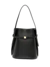 Totême Belted Palmellata Leather Bucket Bag In Black