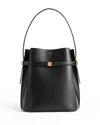 Totême Belted Napa Leather Bucket Bag In Black