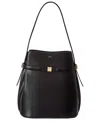 Totême Toteme Belted Leather Bucket Bag In Black