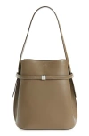 Totême Toteme Belted Leather Bucket Bag In Brown