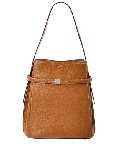 Totême Toteme Belted Leather Bucket Bag In Brown