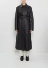 Totême Belted Leather Coat In Black